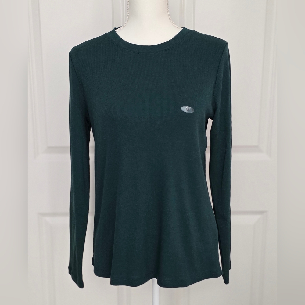 24/7 Maurices | Deep Green Ribbed Long Sleeve Top